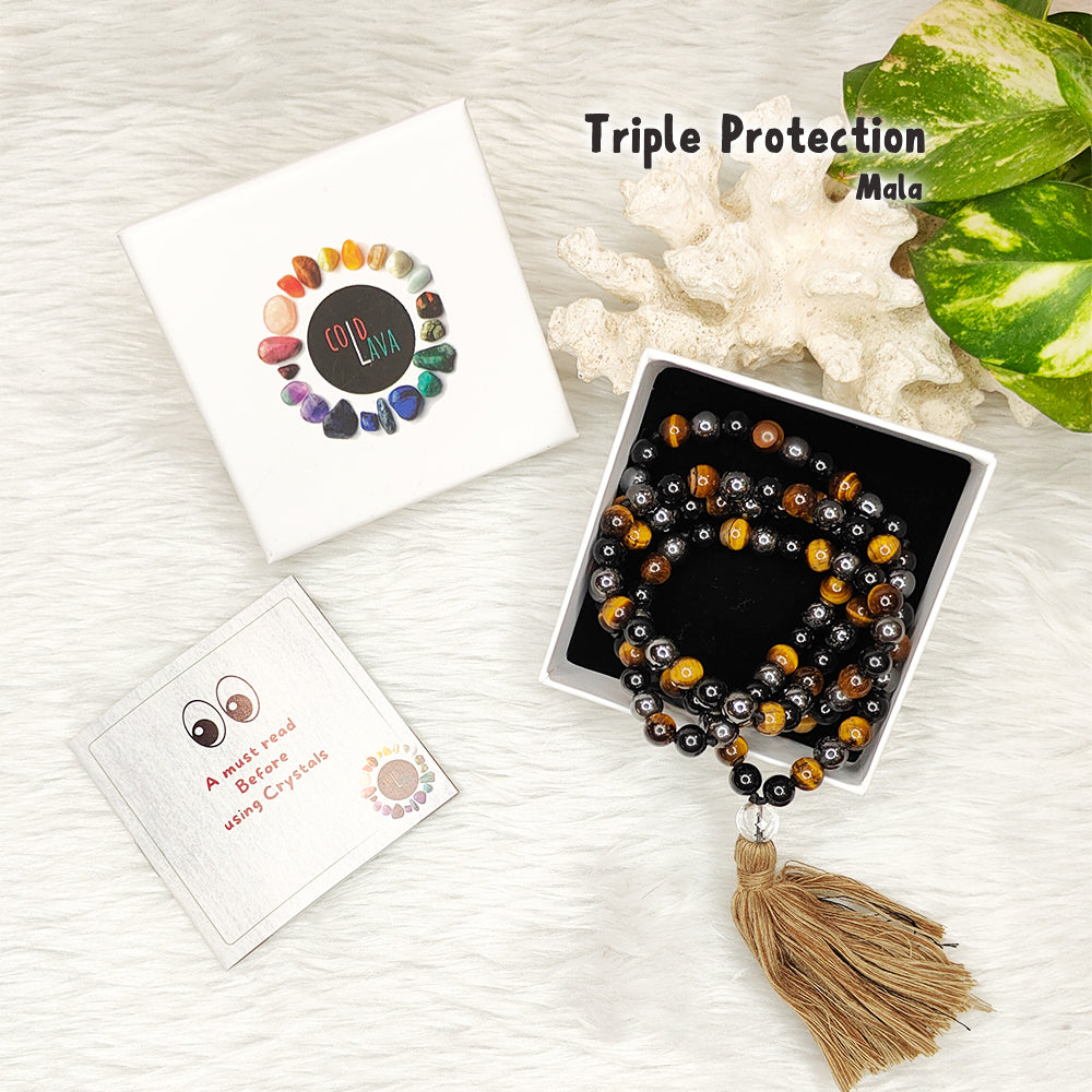 Triple Protection Crystal Mala