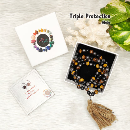 Triple Protection Crystal Mala