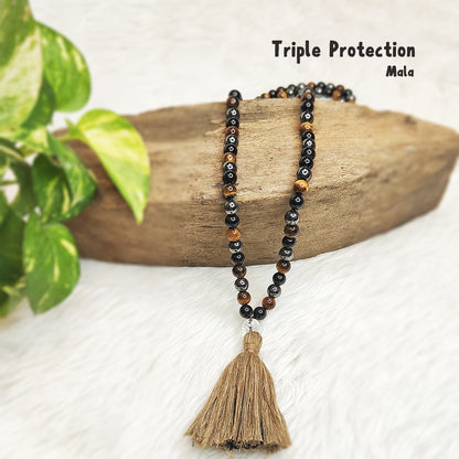 Triple Protection Crystal Mala