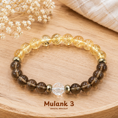 Mulanka 3 Numerology Bracelet – Birth Number 3 (Citrine + Smoky Quartz)