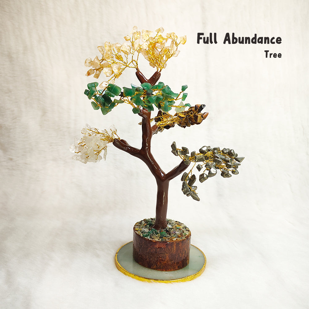 Abundance natural gemstone crystal tree for prosperity home decor – handmade, GII-certified, Cold Lava Studio