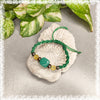 Money Magnet Crystal Rakhi (Green), close-up of beads – Cold Lava Studio