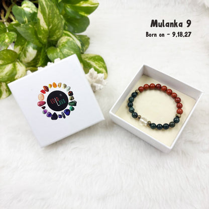 Mulanka 9 Bracelet : Bloodstone + Red Jasper