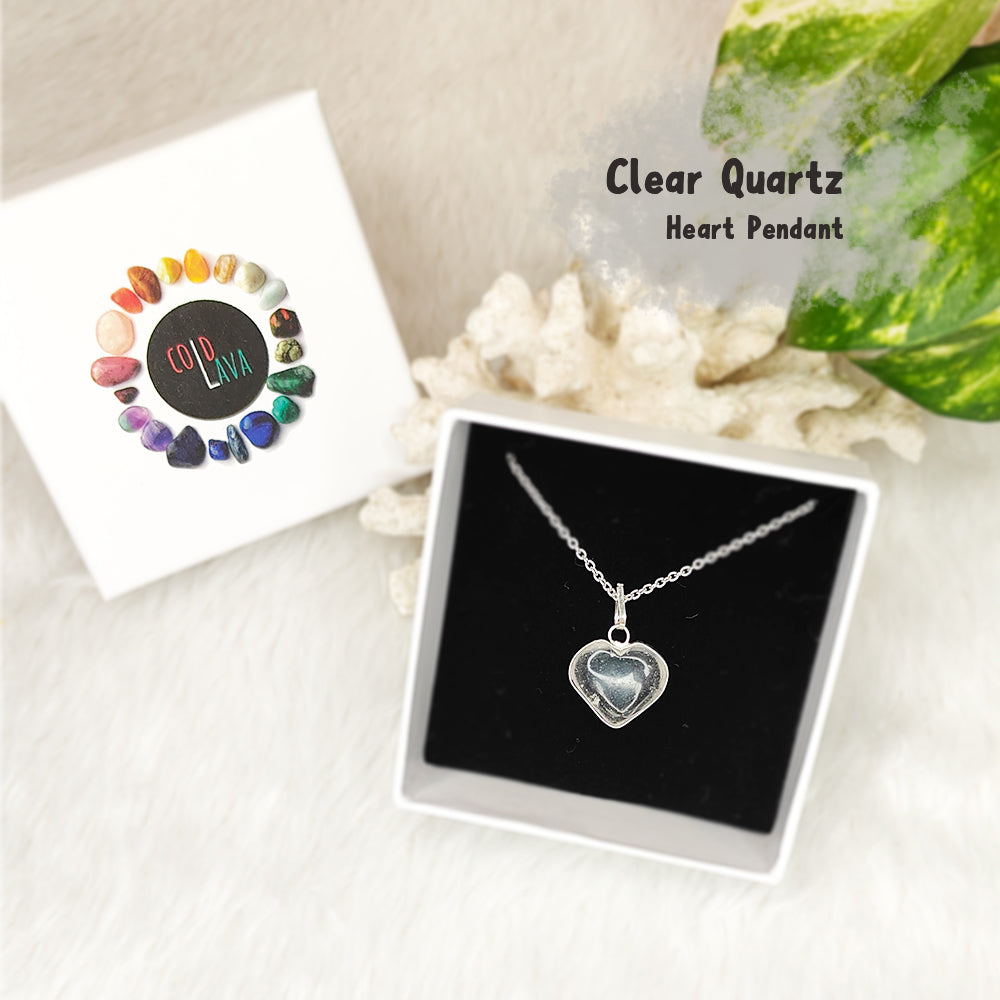 Clear Quartz Heart Pendant