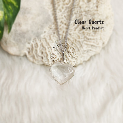 Clear Quartz Heart Pendant