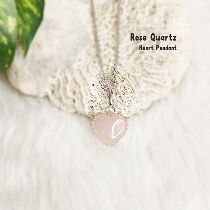 Rose Quartz Heart Pendant
