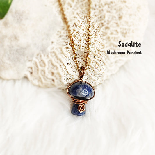Sodalite Mushroom Pendant