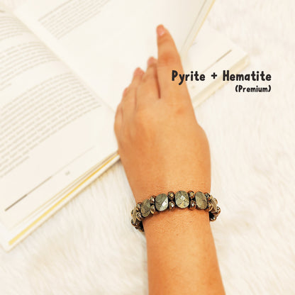 Premium Pyrite + Hematite Bracelet