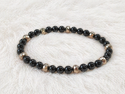 Black Tourmaline (6mm) Hematite anklet