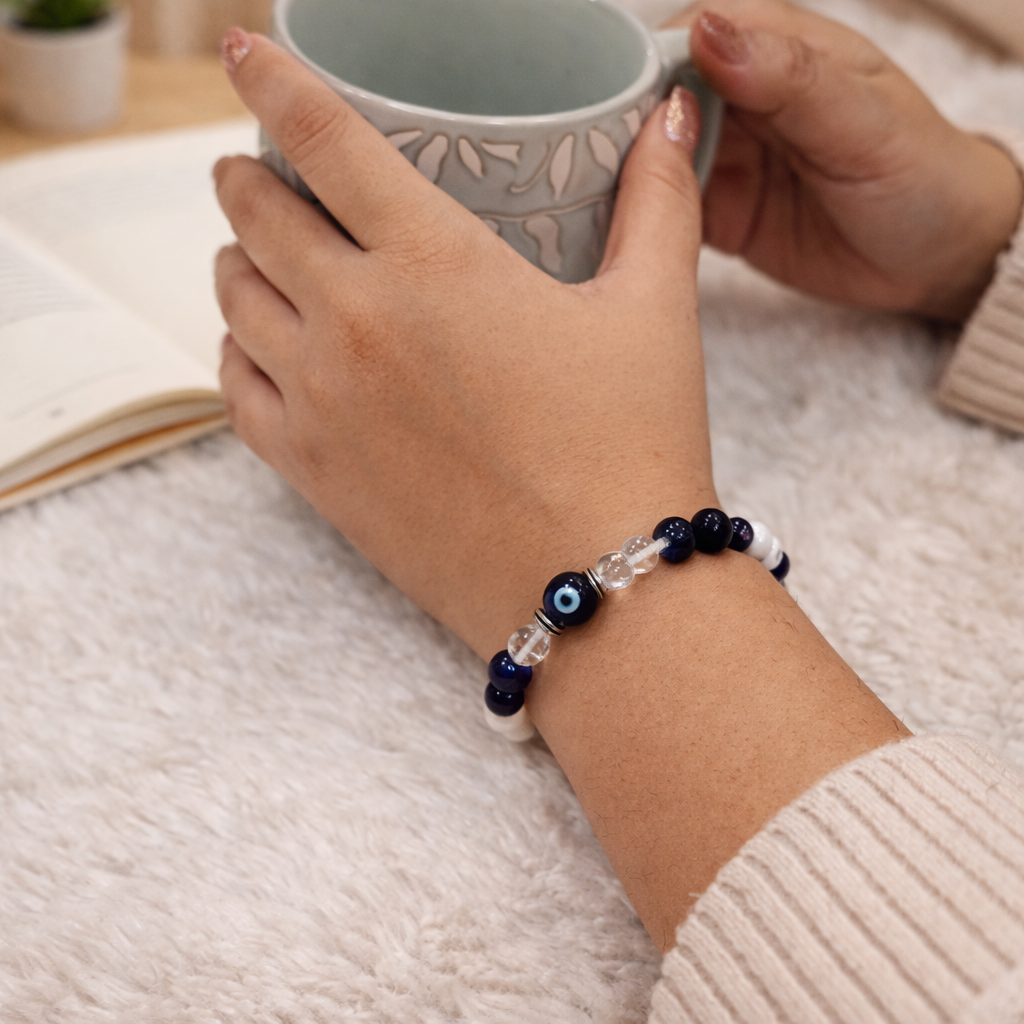 Study Booster natural gemstone bracelet benefits infographic – Cold Lava Studio