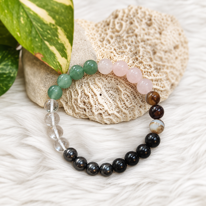 Nazar Protection crystal bracelet for overall protection with evil eye charm - Cold Lava Studio