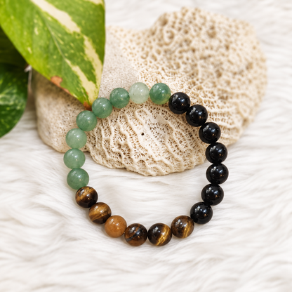Nazar Protection crystal bracelet for money and abundance with evil eye charm - Cold Lava Studio