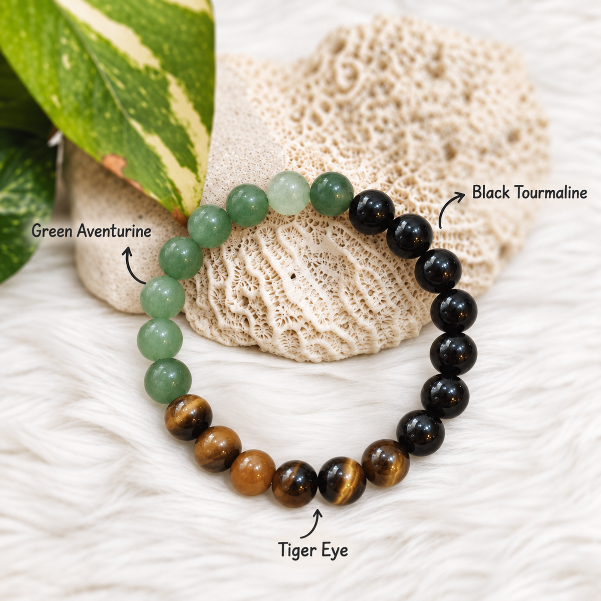 Nazar Protection Money bracelet, close-up of crystals and evil eye charm - Cold Lava Studio