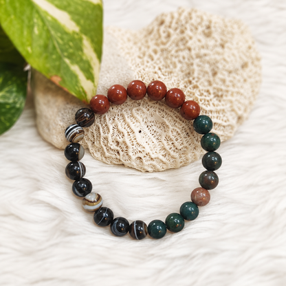Nazar Protection crystal bracelet for health and vitality with evil eye charm - Cold Lava Studio